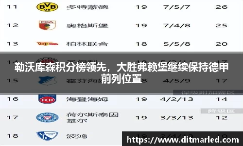 勒沃库森积分榜领先，大胜弗赖堡继续保持德甲前列位置