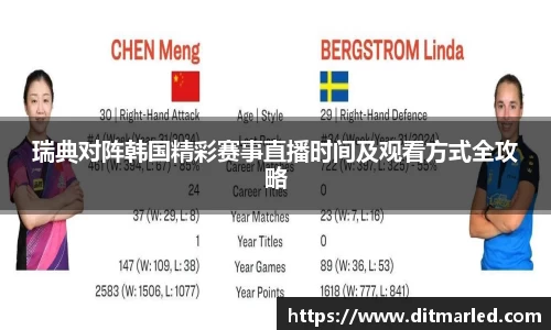 瑞典对阵韩国精彩赛事直播时间及观看方式全攻略